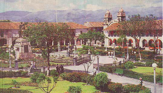 Plaza and church in Ayacucho, Peru
