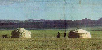 Gers on the Mongolian steppe